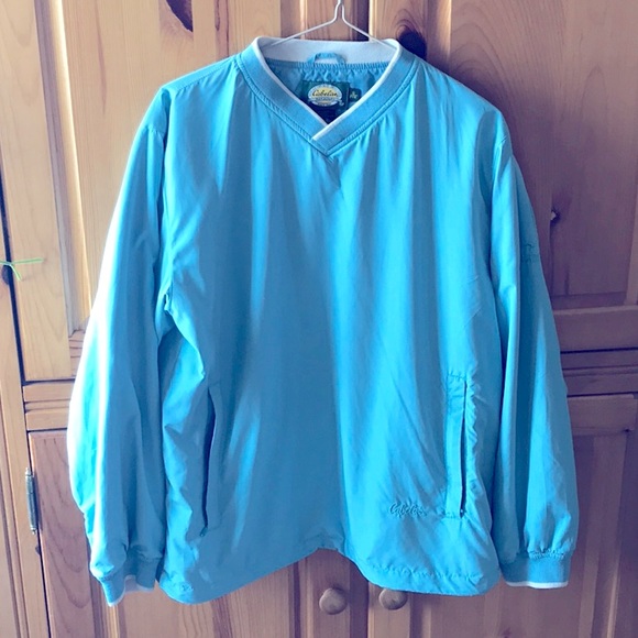 Cabela’s wind breaker jacket. SEAFOAM green&cream. - Picture 1 of 6